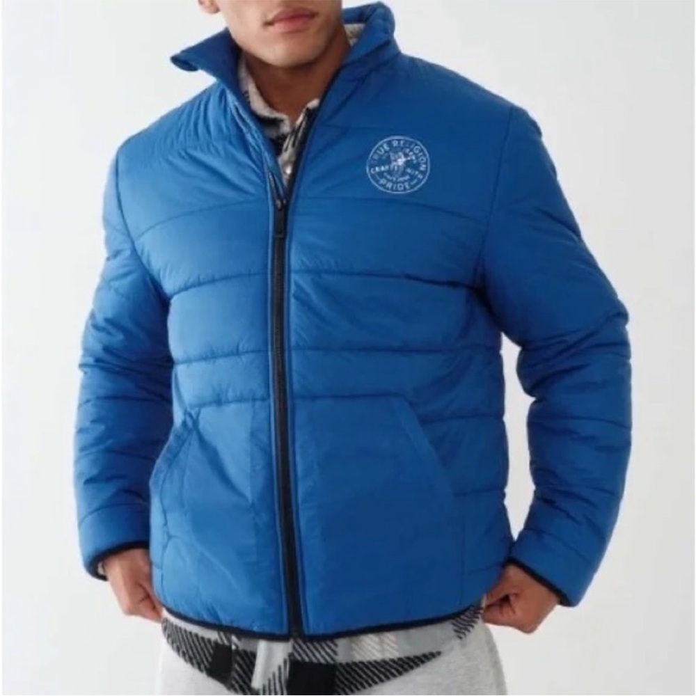 True Religion Royal Blue Quilted Puffer Jacket